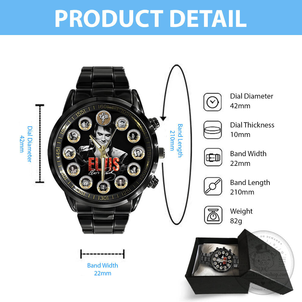 Stainless Steel Watch Inspired by Elvis Presley, The King of Rock and Roll 11 Stainless Steel Watch Inspired by Elvis Presley, The King of Rock and Roll