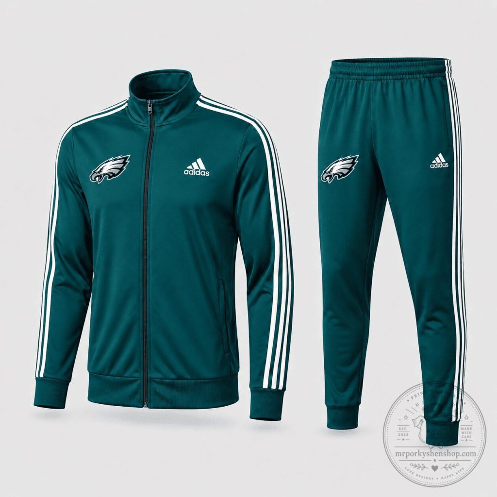 Philadelphia Eagles National Football League Adidas Track Jacket and Jogger Pants Set Philadelphia Eagles National Football League Adidas Track Jacket and Jogger Pants Set