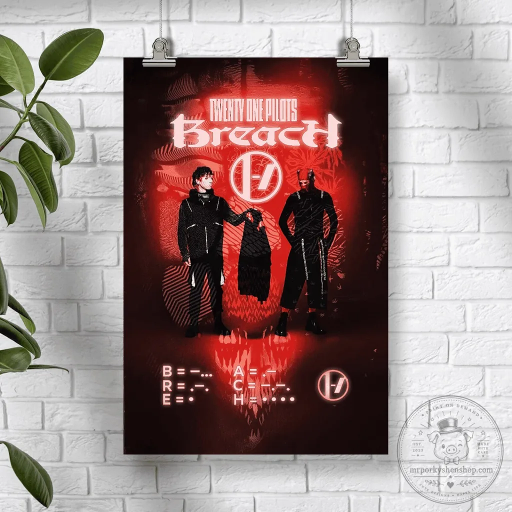 Twenty One Pilots Breach Album Art Red Glow Poster Twenty One Pilots Breach Album Art Red Glow Poster