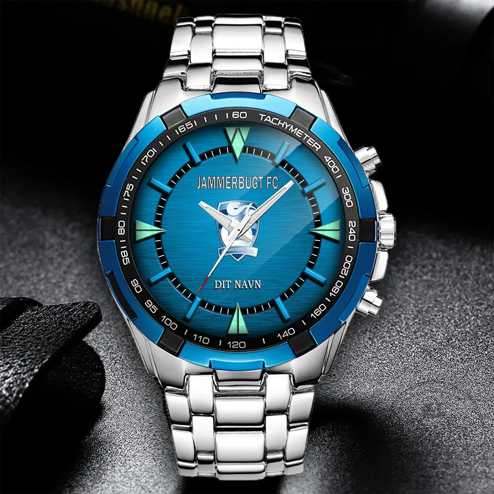 Jammerbugt FC Football Club Logo Stainless Steel Watch