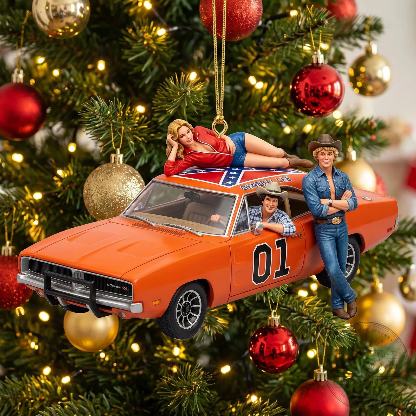 Christmas Tree Ornament of the General Lee Car from Dukes of Hazzard