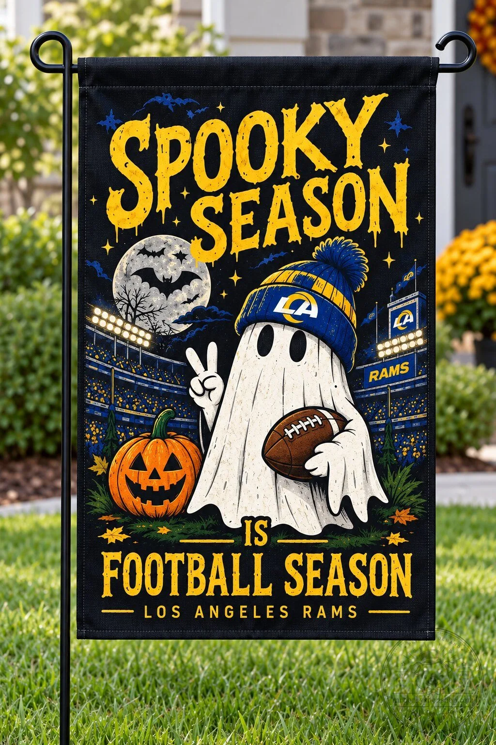 Los Angeles Rams Spooky Season Is Football Season Halloween Garden Flag 4 Los Angeles Rams Spooky Season Is Football Season Halloween Garden Flag