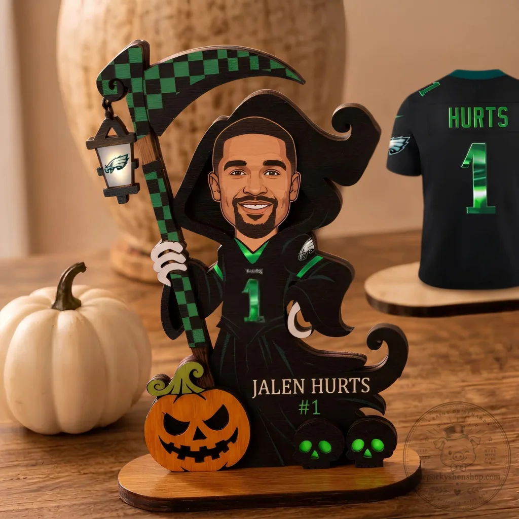 Jalen Hurts Philadelphia Eagles Halloween Wooden Standee Jalen Hurts Philadelphia Eagles Halloween Wooden Standee