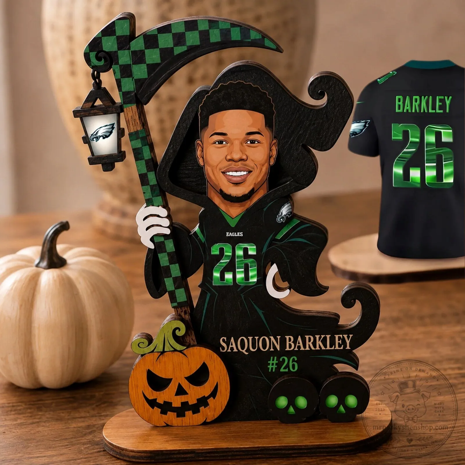 Jalen Hurts Philadelphia Eagles Halloween Wooden Standee 11 Jalen Hurts Philadelphia Eagles Halloween Wooden Standee