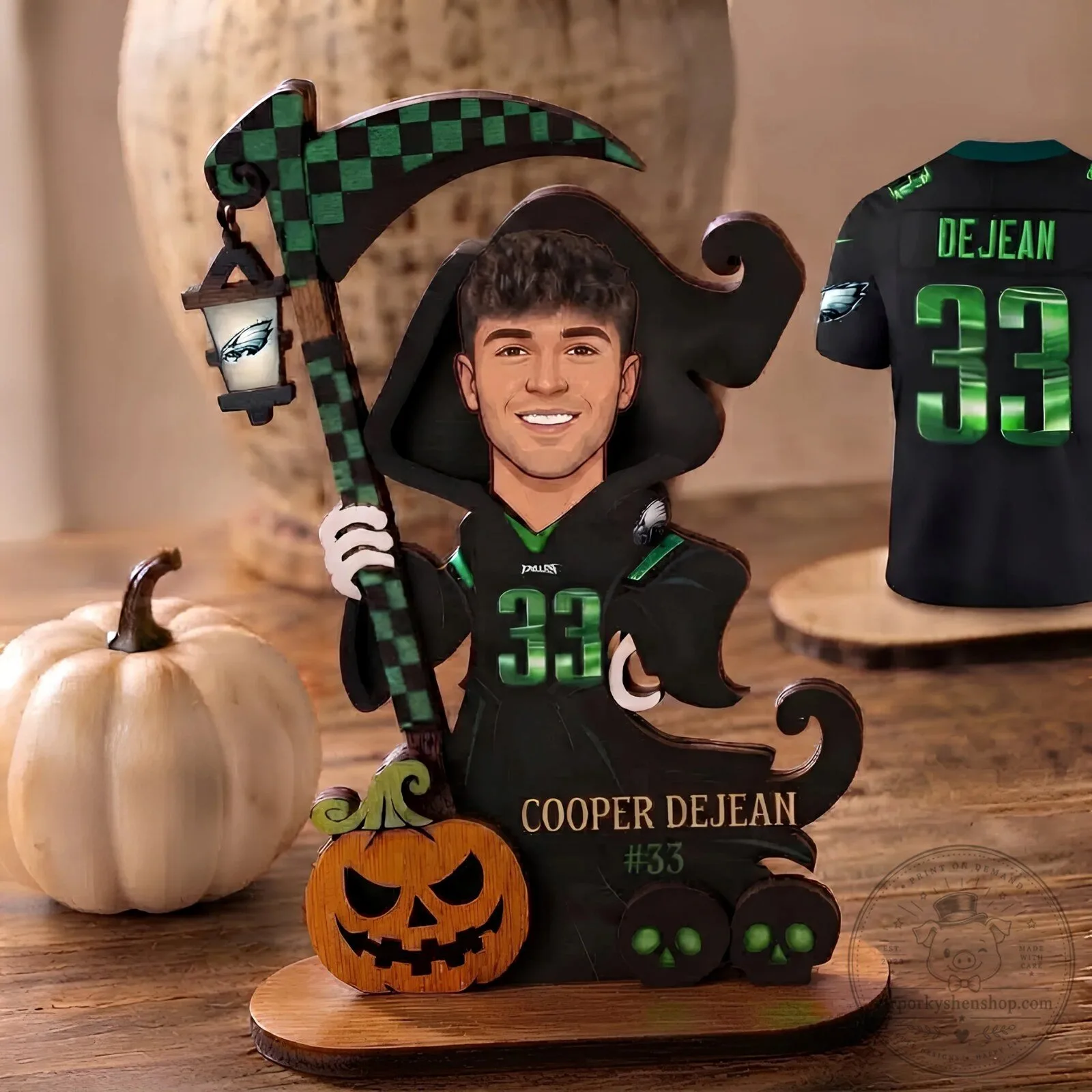 Jalen Hurts Philadelphia Eagles Halloween Wooden Standee 13 Jalen Hurts Philadelphia Eagles Halloween Wooden Standee