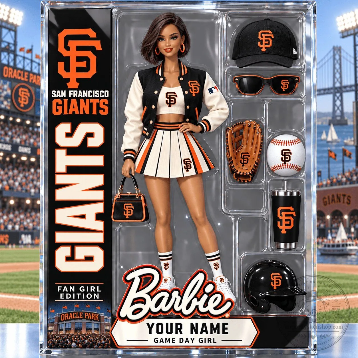 San Francisco Giants Barbie Doll MLB Fan Girl Edition Acrylic Block Plaque 1 San Francisco Giants Barbie Doll MLB Fan Girl Edition Acrylic Block Plaque
