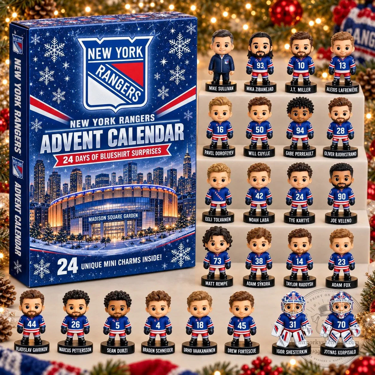 New York Rangers Hockey Team 24 Day Advent Calendar with Mini Charms