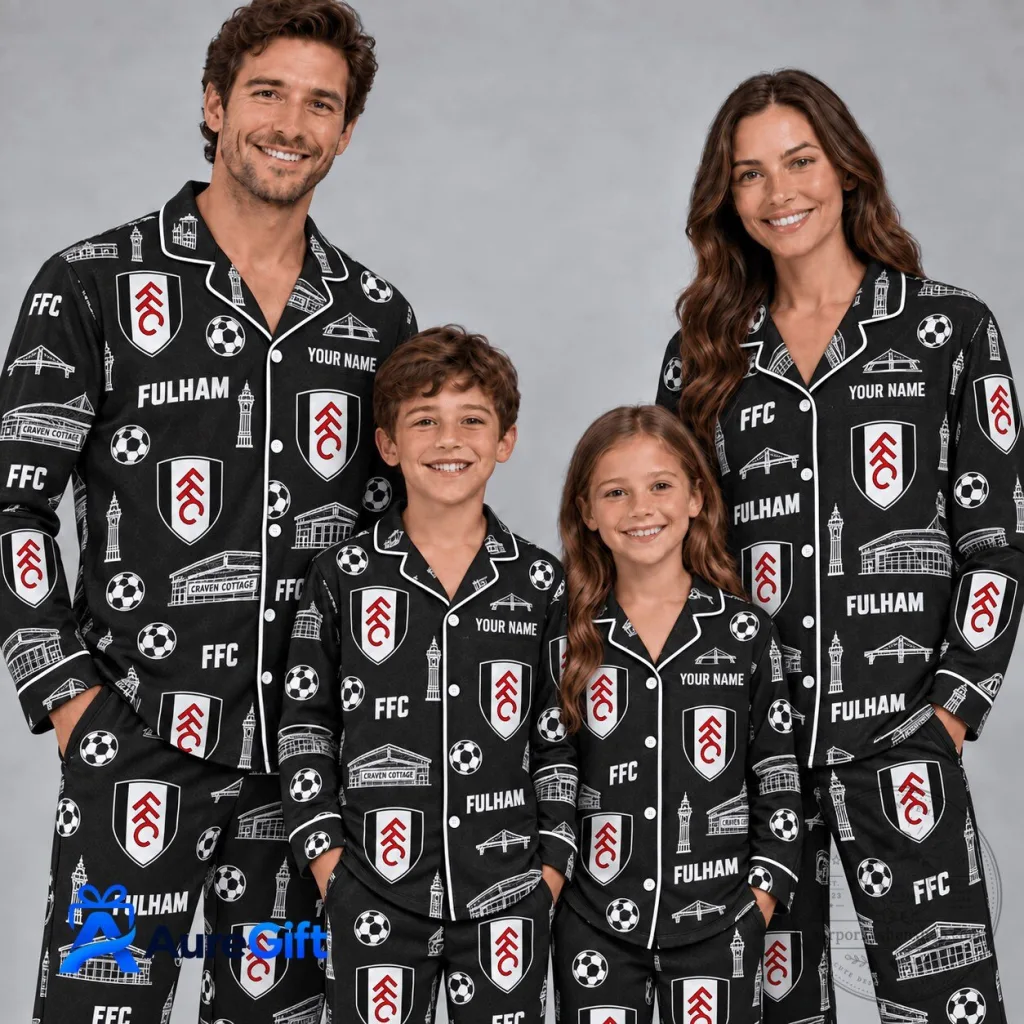 Fulham Football Club Personalized Family Christmas Pajamas Set Fulham Football Club Personalized Family Christmas Pajamas Set