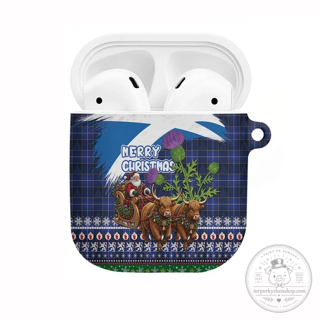 Scotland Christmas Santa Claus Highland Cow Sleigh AirPods Case 2 Scotland Christmas Santa Claus Highland Cow Sleigh AirPods Case