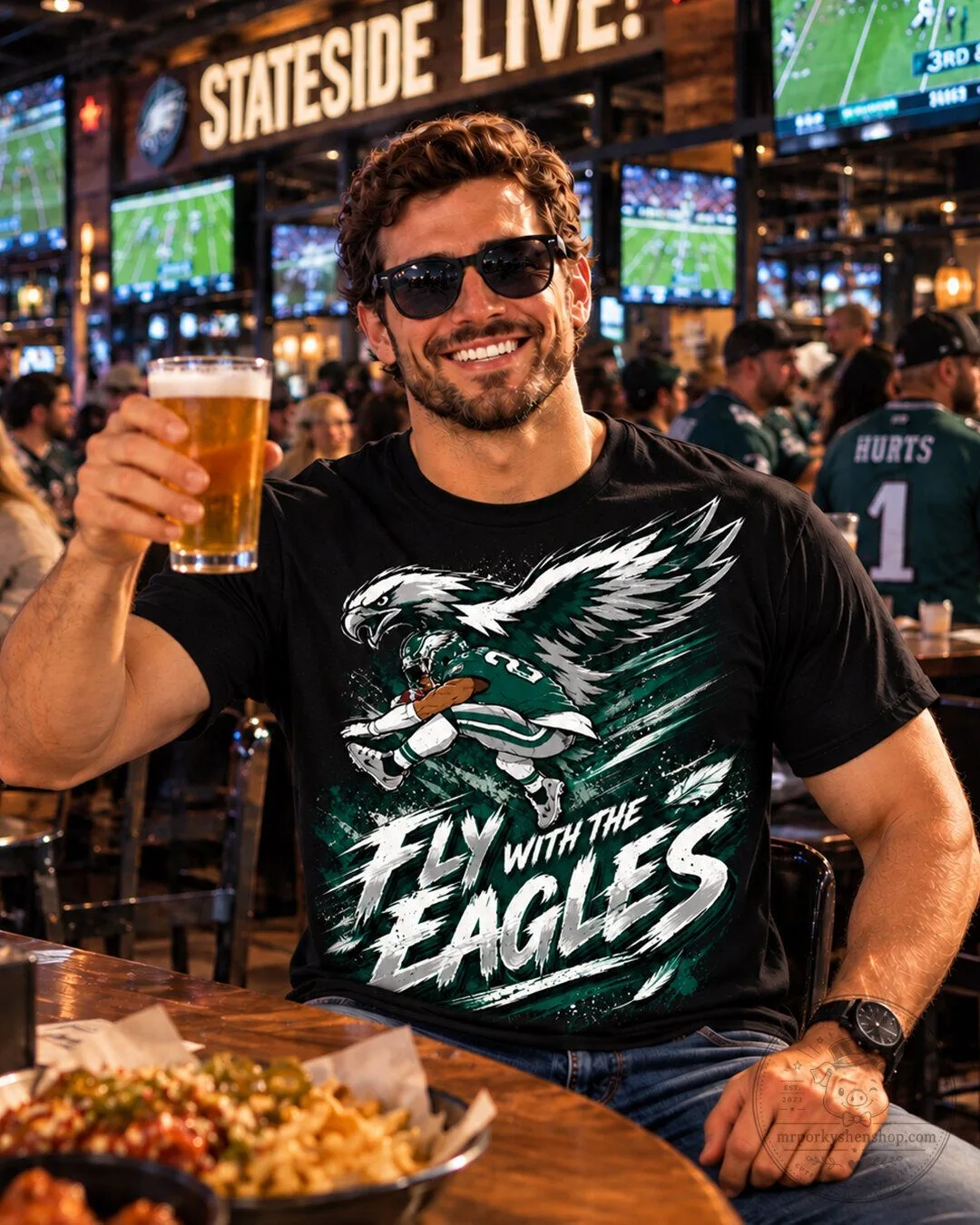 Philadelphia Eagles Football Fly With The Eagles Green T-Shirt 11 Philadelphia Eagles Football Fly With The Eagles Green T-Shirt