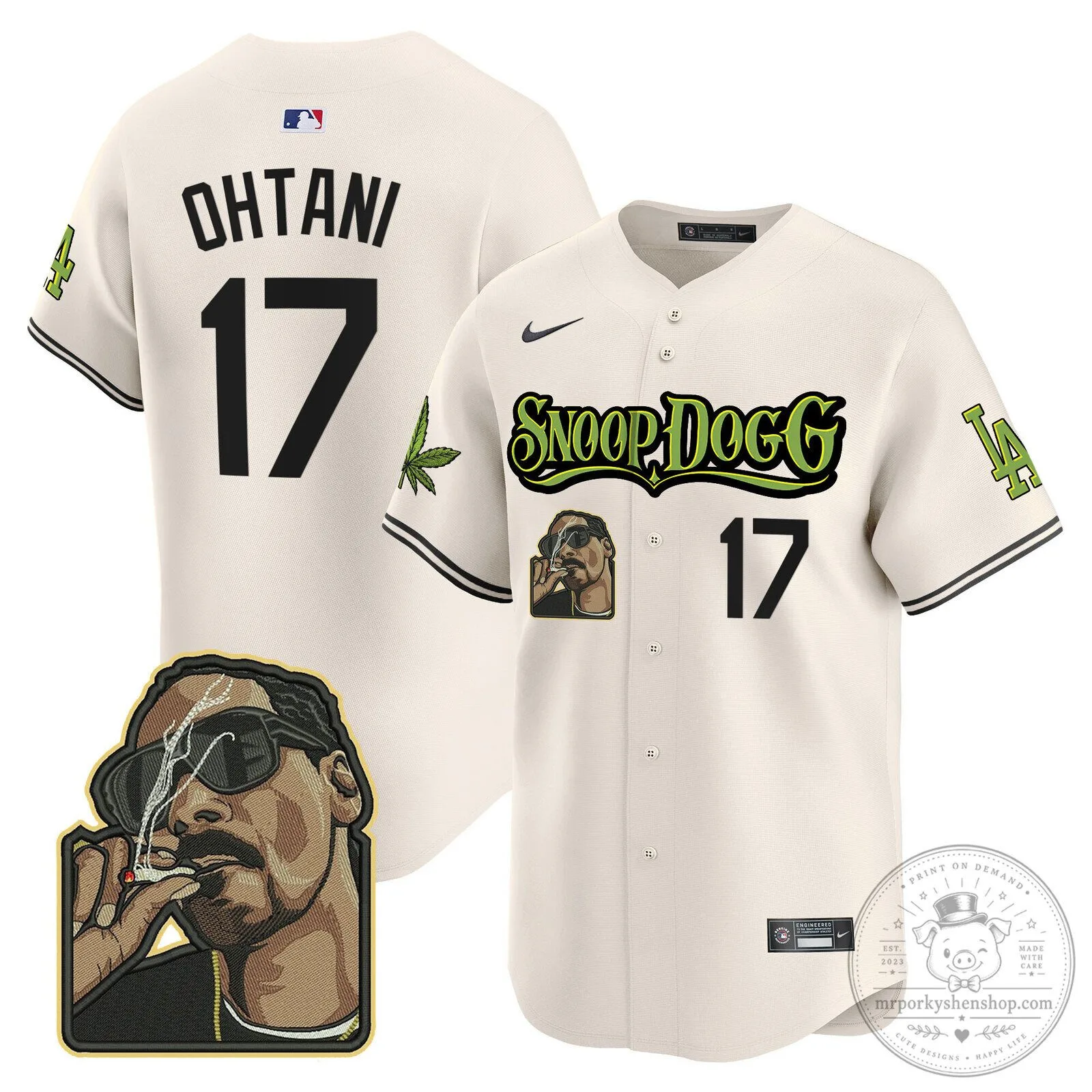 Los Angeles Dodgers Snoop Dogg Ohtani Number 17 Baseball Jersey