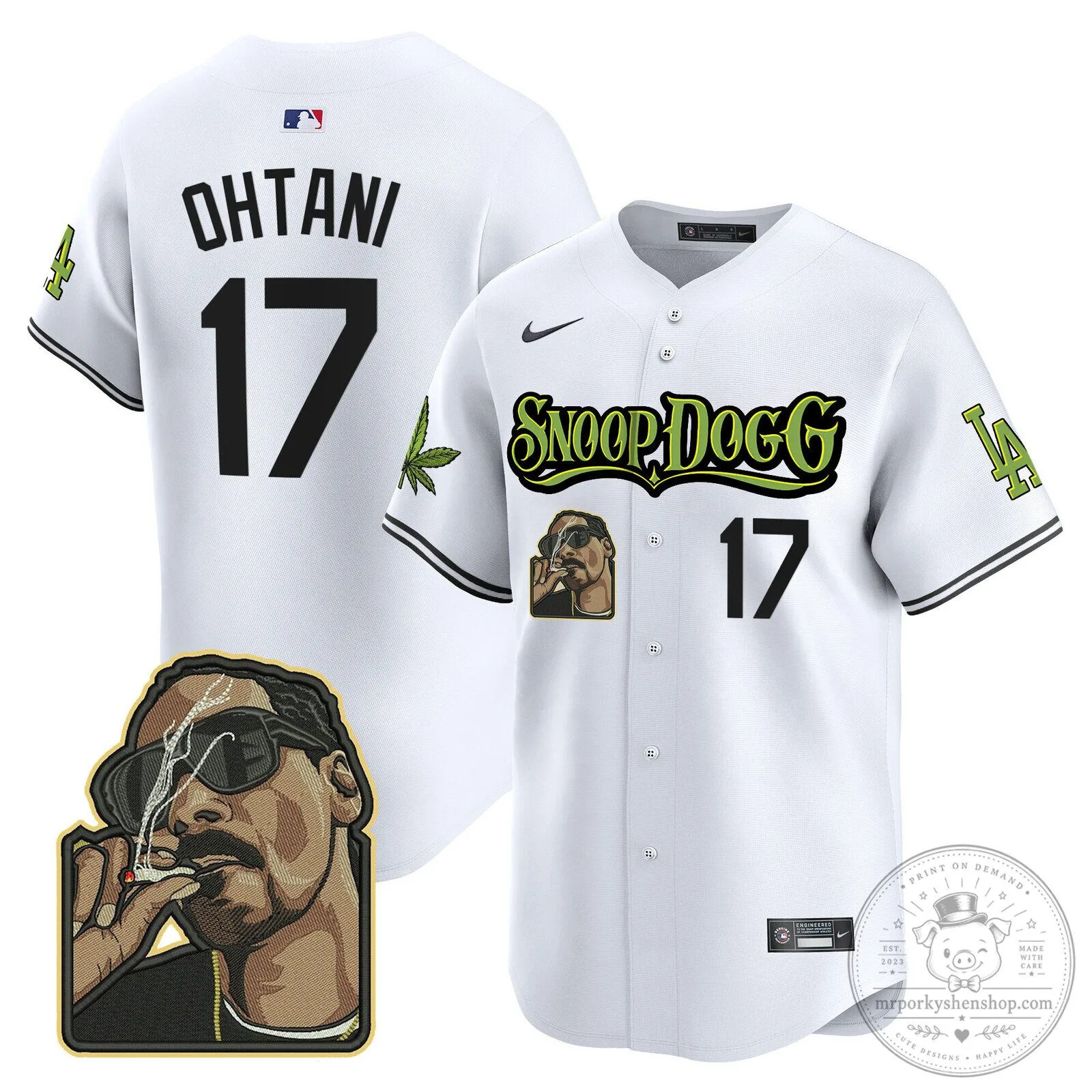 Los Angeles Dodgers Snoop Dogg Ohtani Number 17 Baseball Jersey 76 Los Angeles Dodgers Snoop Dogg Ohtani Number 17 Baseball Jersey