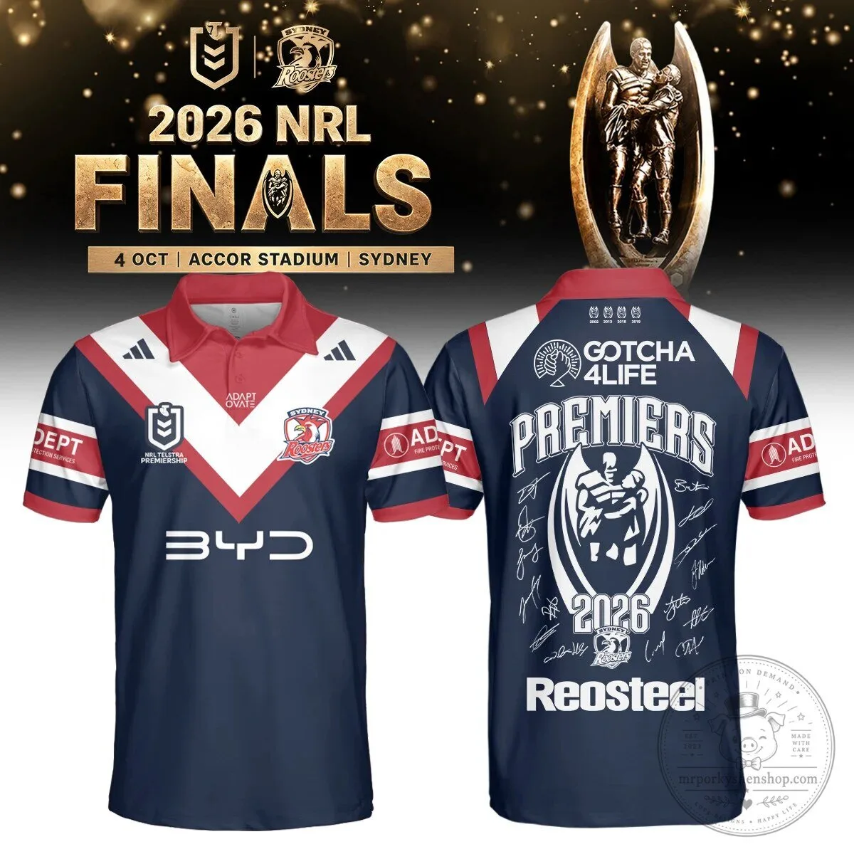 Sydney Roosters 2026 NRL Finals Premiership Rugby Polo Shirt 3 Sydney Roosters 2026 NRL Finals Premiership Rugby Polo Shirt