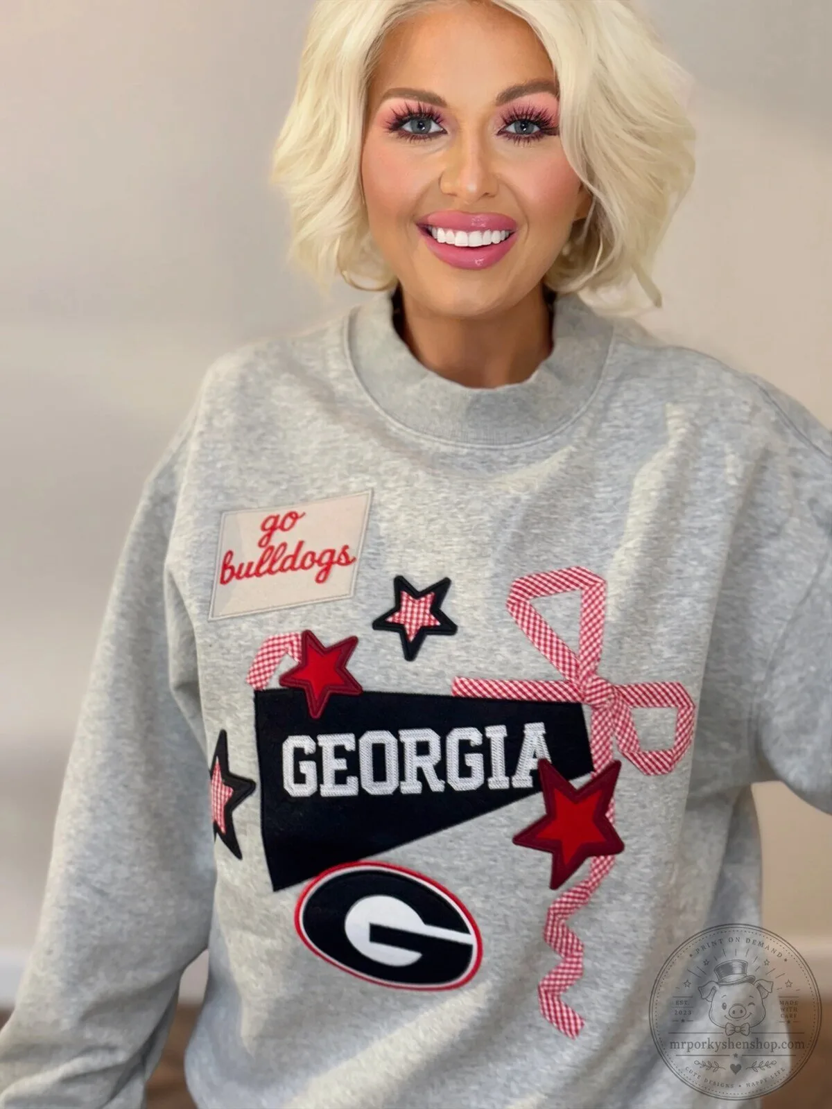 Georgia Bulldogs Applique Mock Neck Sweatshirt for Women 14 Georgia Bulldogs Applique Mock Neck Sweatshirt for Women