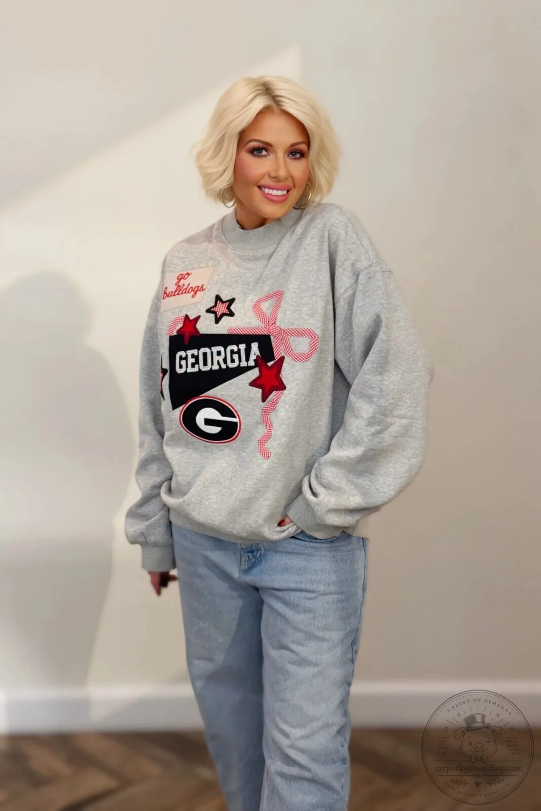 Georgia Bulldogs Applique Mock Neck Sweatshirt for Women 18 Georgia Bulldogs Applique Mock Neck Sweatshirt for Women