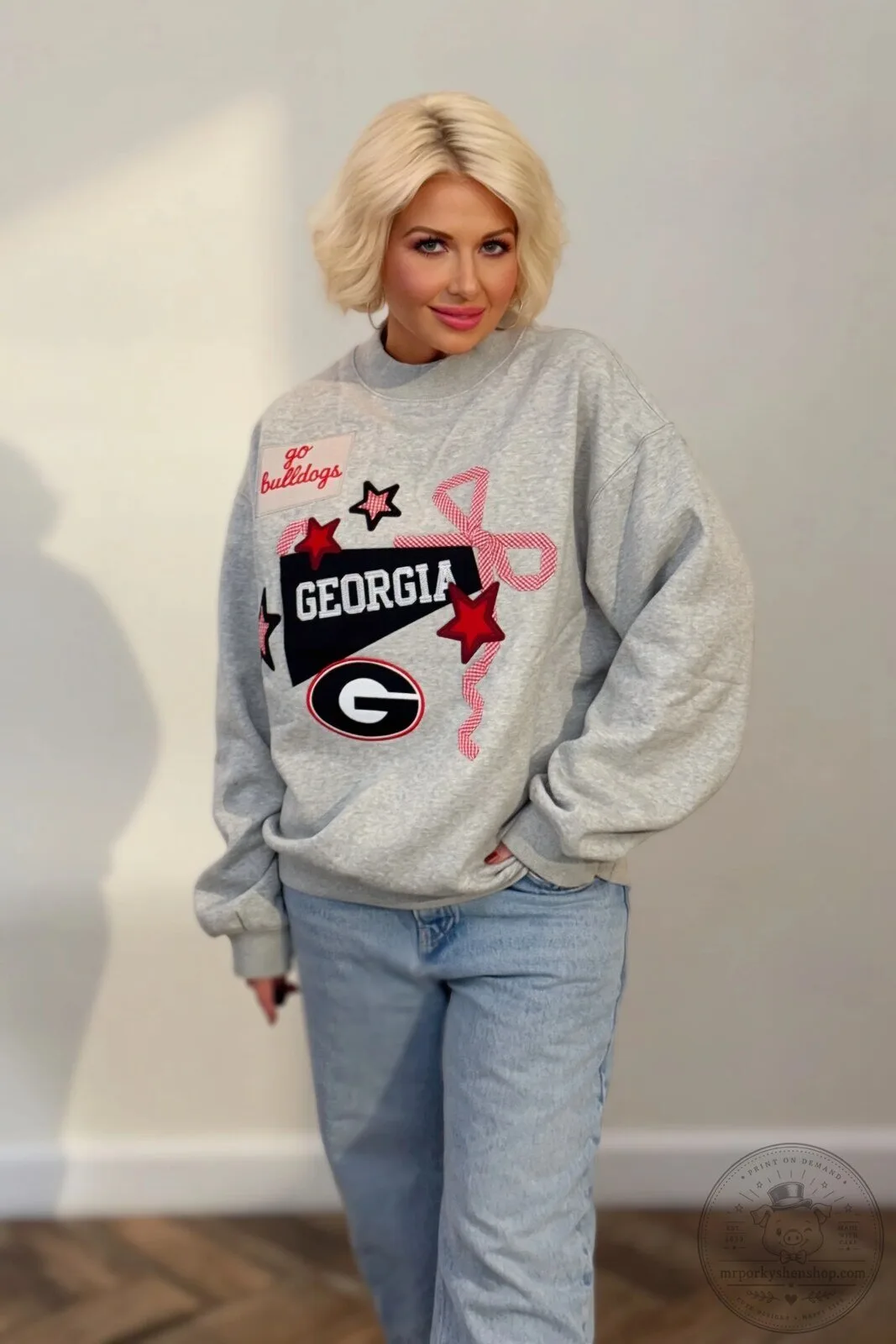 Georgia Bulldogs Applique Mock Neck Sweatshirt for Women 20 Georgia Bulldogs Applique Mock Neck Sweatshirt for Women