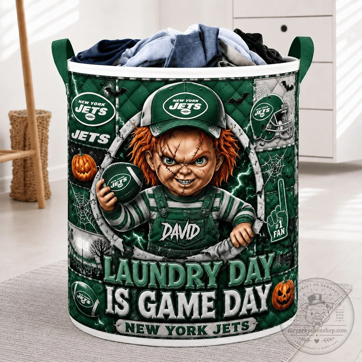 New York Jets Chucky Halloween Laundry Day Is Game Day Laundry Basket 5 New York Jets Chucky Halloween Laundry Day Is Game Day Laundry Basket