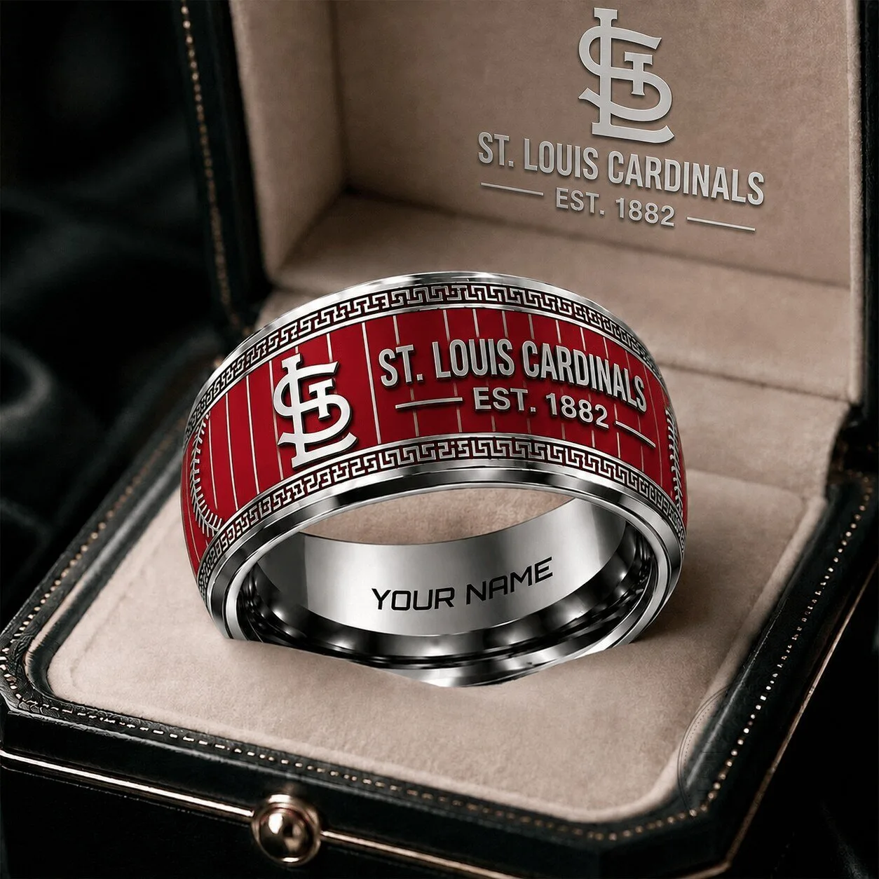 St. Louis Cardinals Baseball Team Personalized Tungsten Steel Ring 2 St. Louis Cardinals Baseball Team Personalized Tungsten Steel Ring