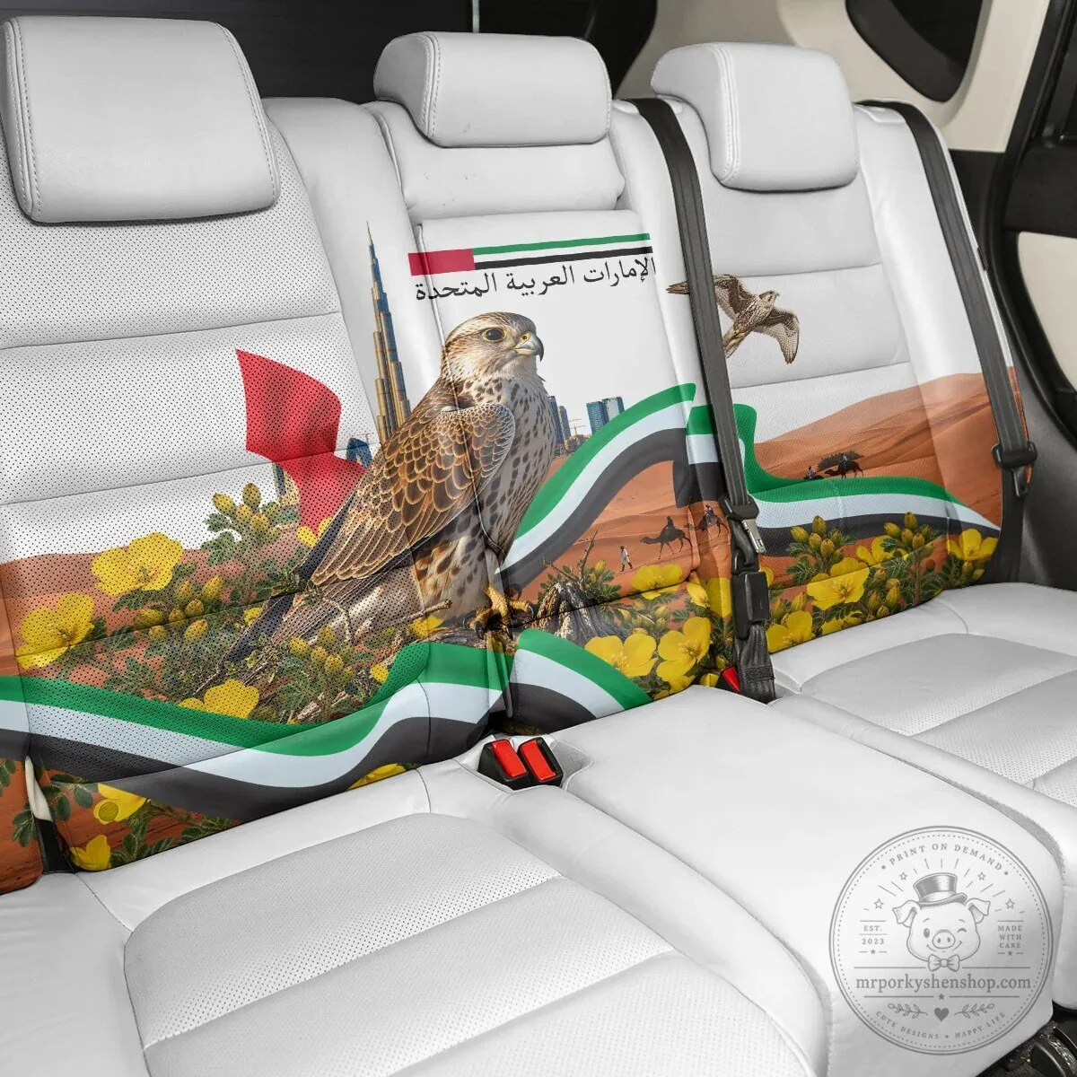 United Arab Emirates National Day Falcon Desert Landscape Car Seat Cover 9 United Arab Emirates National Day Falcon Desert Landscape Car Seat Cover