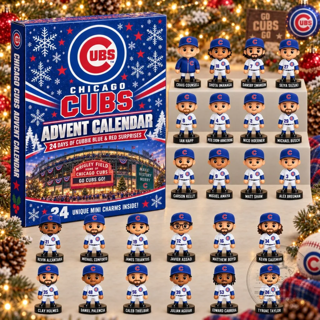 Chicago Cubs Baseball Team Advent Calendar with 24 Mini Player Figurines Chicago Cubs Baseball Team Advent Calendar with 24 Mini Player Figurines 2D