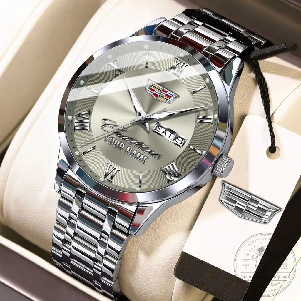 Cadillac Custom Name Silver Stainless Steel Men's Watch Cadillac Custom Name Silver Stainless Steel Men's Watch