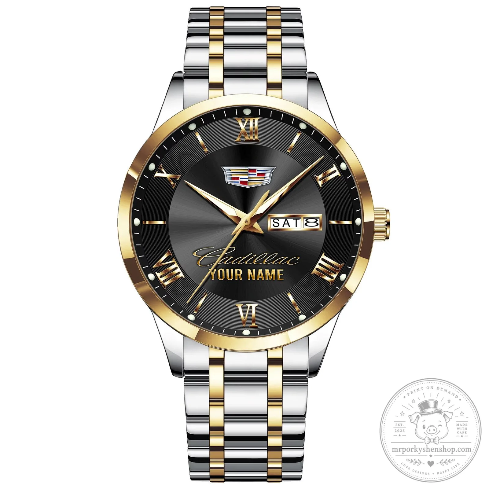 Cadillac Custom Name Silver Stainless Steel Men's Watch 21 Cadillac Custom Name Silver Stainless Steel Men