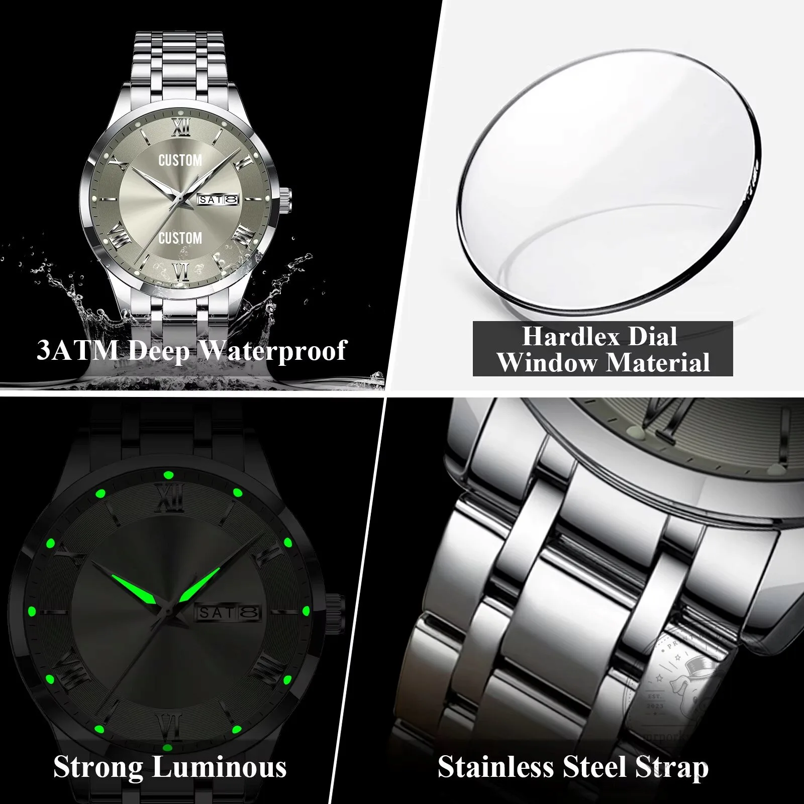 Cadillac Custom Name Silver Stainless Steel Men's Watch 29 Cadillac Custom Name Silver Stainless Steel Men