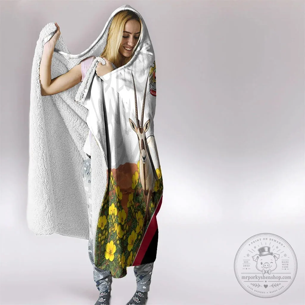 United Arab Emirates National Day Arabian Oryx Hooded Blanket 12 United Arab Emirates National Day Arabian Oryx Hooded Blanket