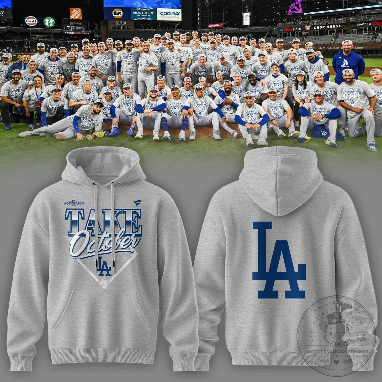 Los Angeles Dodgers Take October Postseason Baseball Hoodie 5 Los Angeles Dodgers Take October Postseason Baseball Hoodie