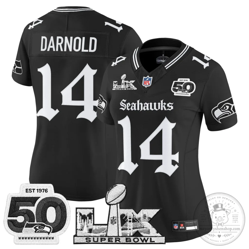 Seattle Seahawks Super Bowl 50th Anniversary Black Football Jersey Seattle Seahawks Super Bowl 50th Anniversary Black Football Jersey