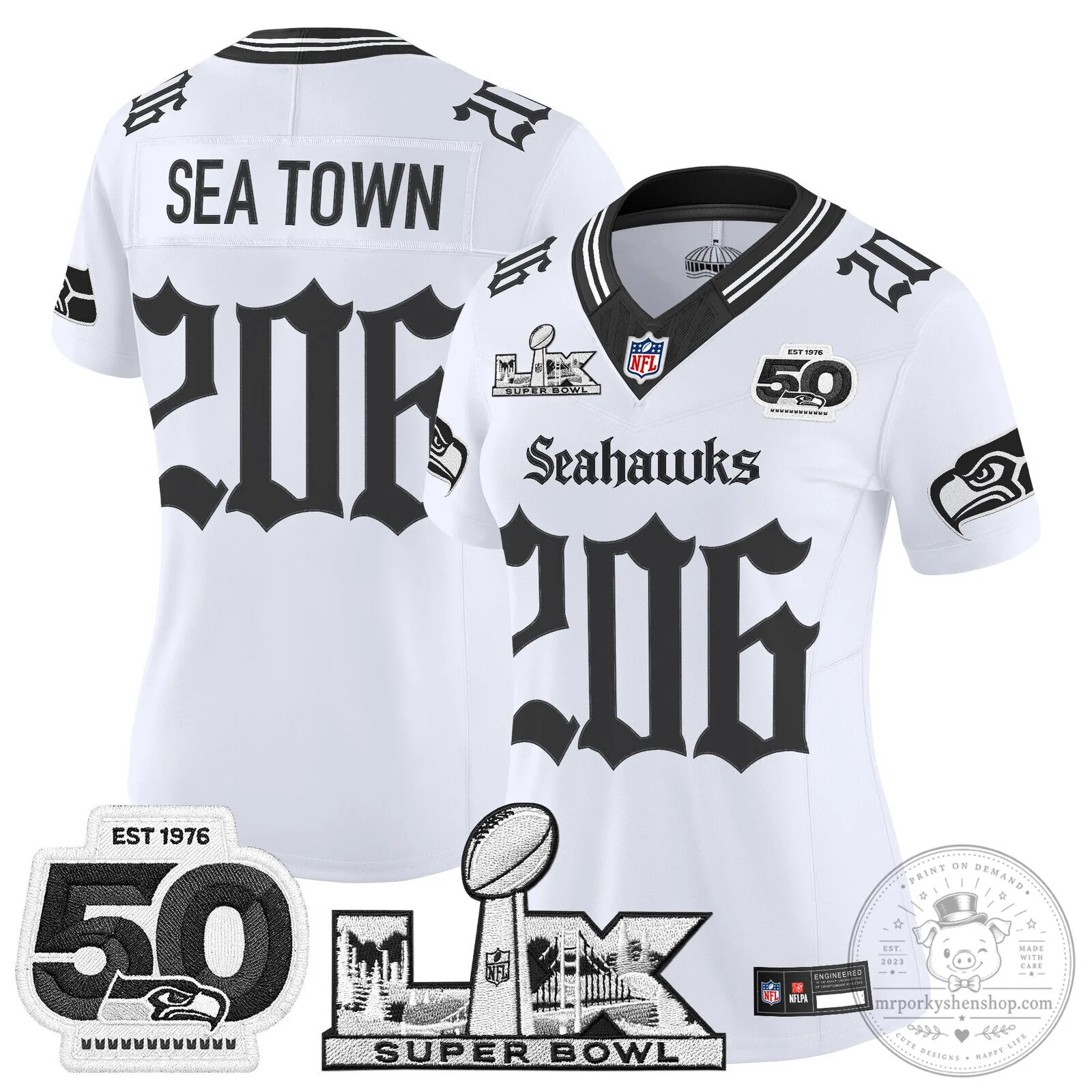 Seattle Seahawks Super Bowl 50th Anniversary Black Football Jersey 41 Seattle Seahawks Super Bowl 50th Anniversary Black Football Jersey