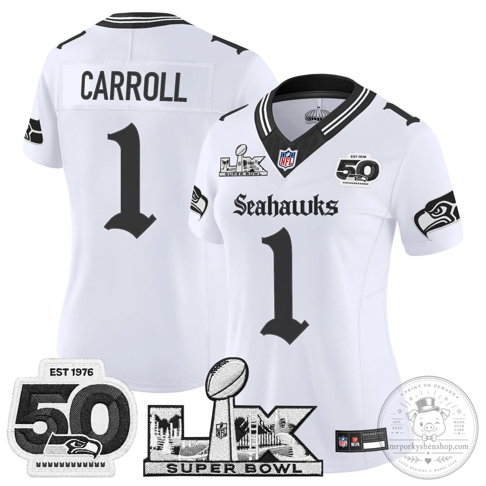 Seattle Seahawks Super Bowl 50th Anniversary Black Football Jersey 43 Seattle Seahawks Super Bowl 50th Anniversary Black Football Jersey