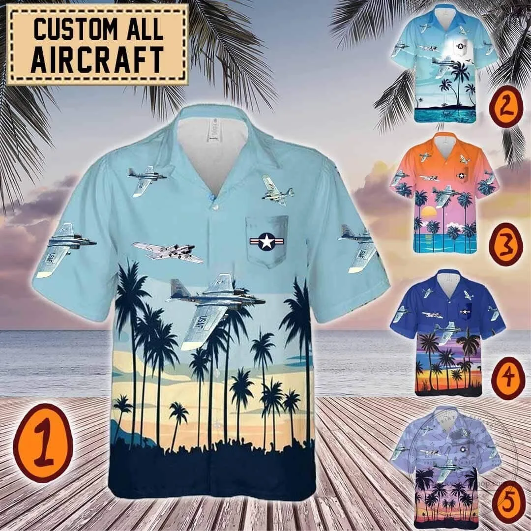RB-57F Canberra Aircraft Military Aviation Hawaiian Shirt
