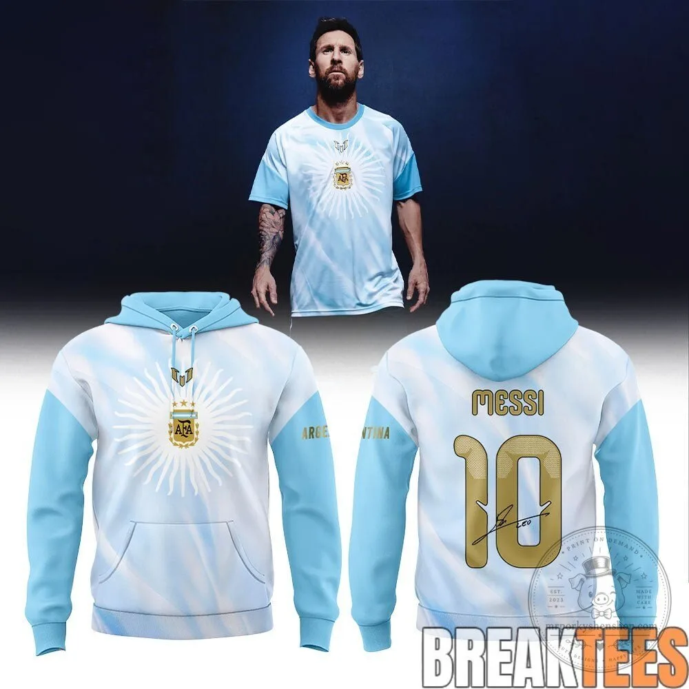 Lionel Messi Argentina National Team Sky Blue Hoodie 7 Lionel Messi Argentina National Team Sky Blue Hoodie