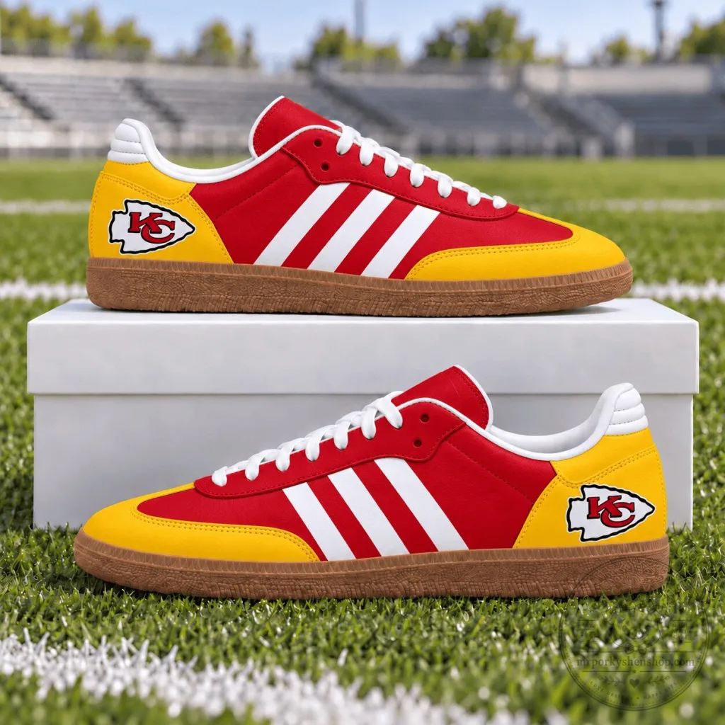 Kansas City Chiefs Red Yellow White Stripes Samba Shoes Kansas City Chiefs Red Yellow White Stripes Samba Shoes