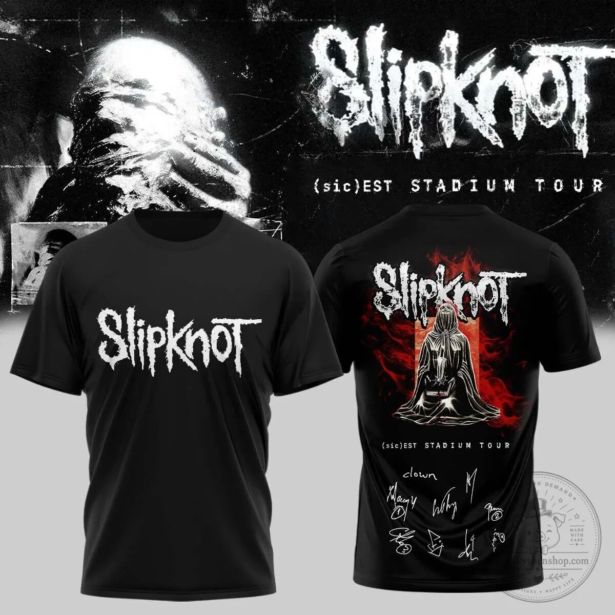 Slipknot (sic) EST Stadium Tour Heavy Metal Band Concert T-Shirt 5 Slipknot (sic) EST Stadium Tour Heavy Metal Band Concert T-Shirt