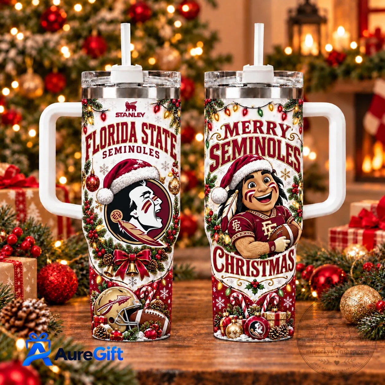 40oz Tumbler with Handle and Straw for Florida State Seminoles Holiday Celebrations 1 40oz Tumbler with Handle and Straw for Florida State Seminoles Holiday Celebrations