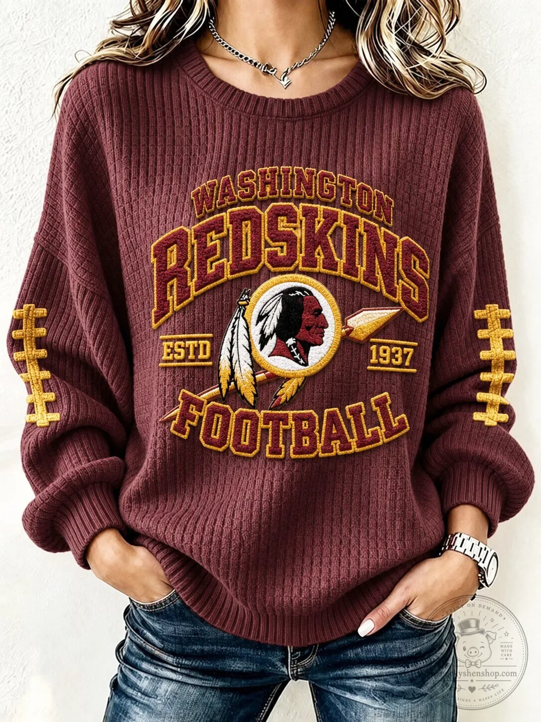 Washington Redskins Football Team Established 1937 Crewneck Sweatshirt 6 Washington Redskins Football Team Established 1937 Crewneck Sweatshirt