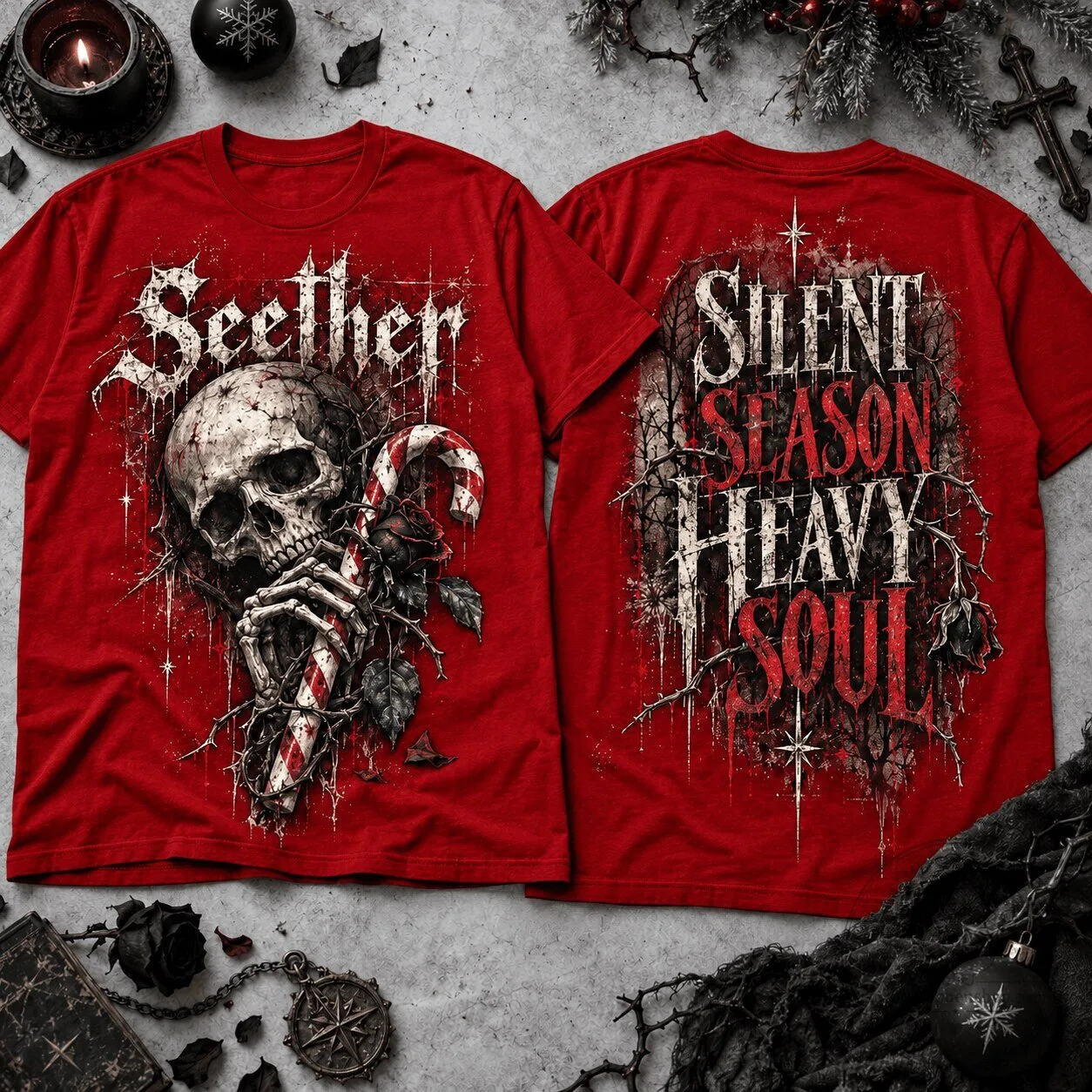 Seether Silent Season Heavy Soul Grunge Rock Band Christmas T-Shirt 5 Seether Silent Season Heavy Soul Grunge Rock Band Christmas T-Shirt
