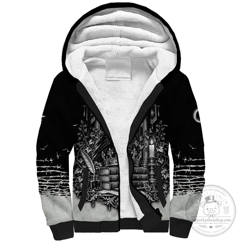 Dark Academia Raven Sherpa Lined Gothic Literature Vintage Bookish Aesthetic Hoodie
