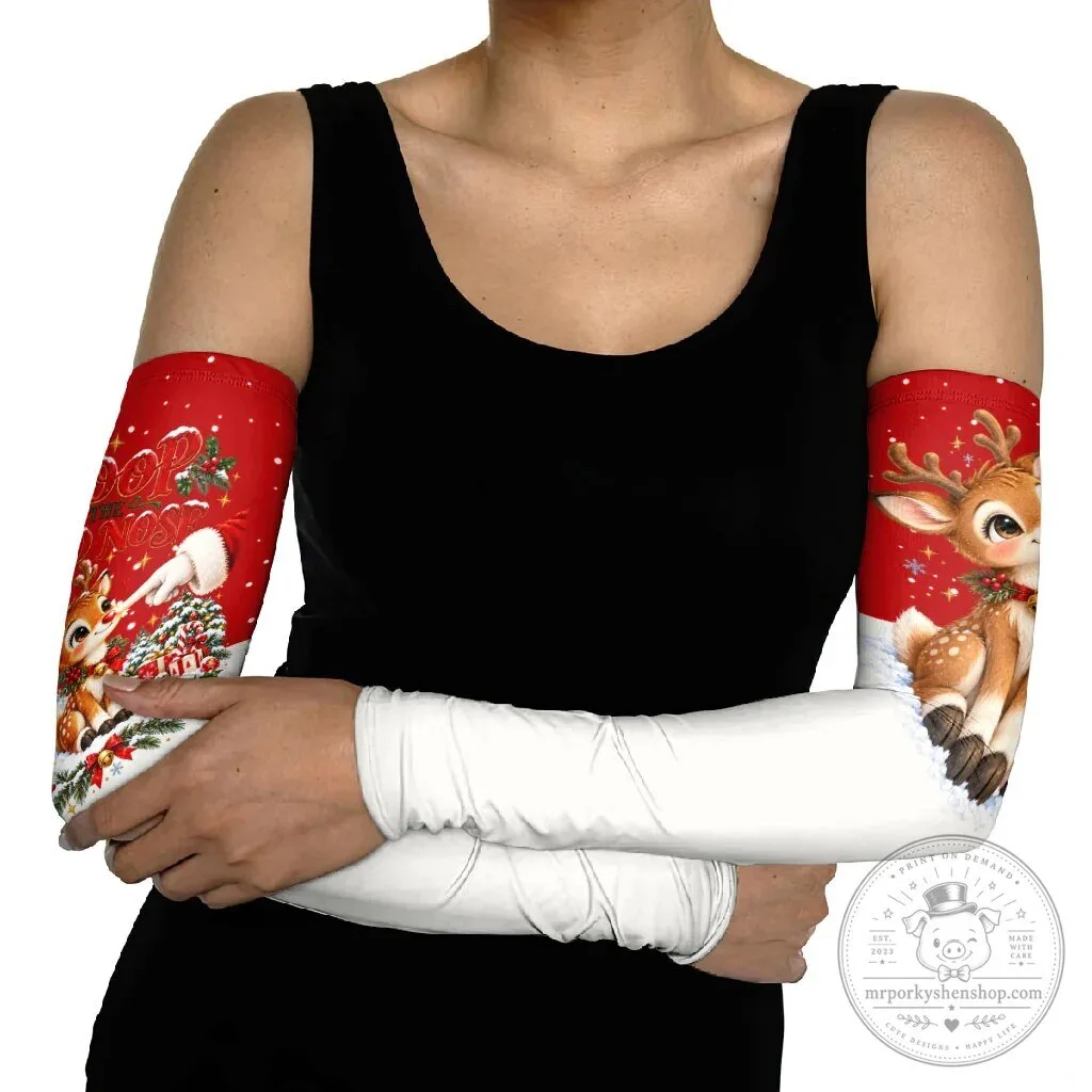 Cute Reindeer Boop Christmas Arm Sleeves The Red Nose Festive Vintage Winter Snow 11 Cute Reindeer Boop Christmas Arm Sleeves The Red Nose Festive Vintage Winter Snow