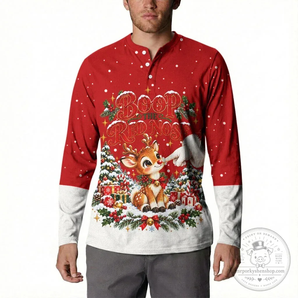 Boop The Red Nose Reindeer Christmas Long Sleeve Polo Shirt 12 Boop The Red Nose Reindeer Christmas Long Sleeve Polo Shirt