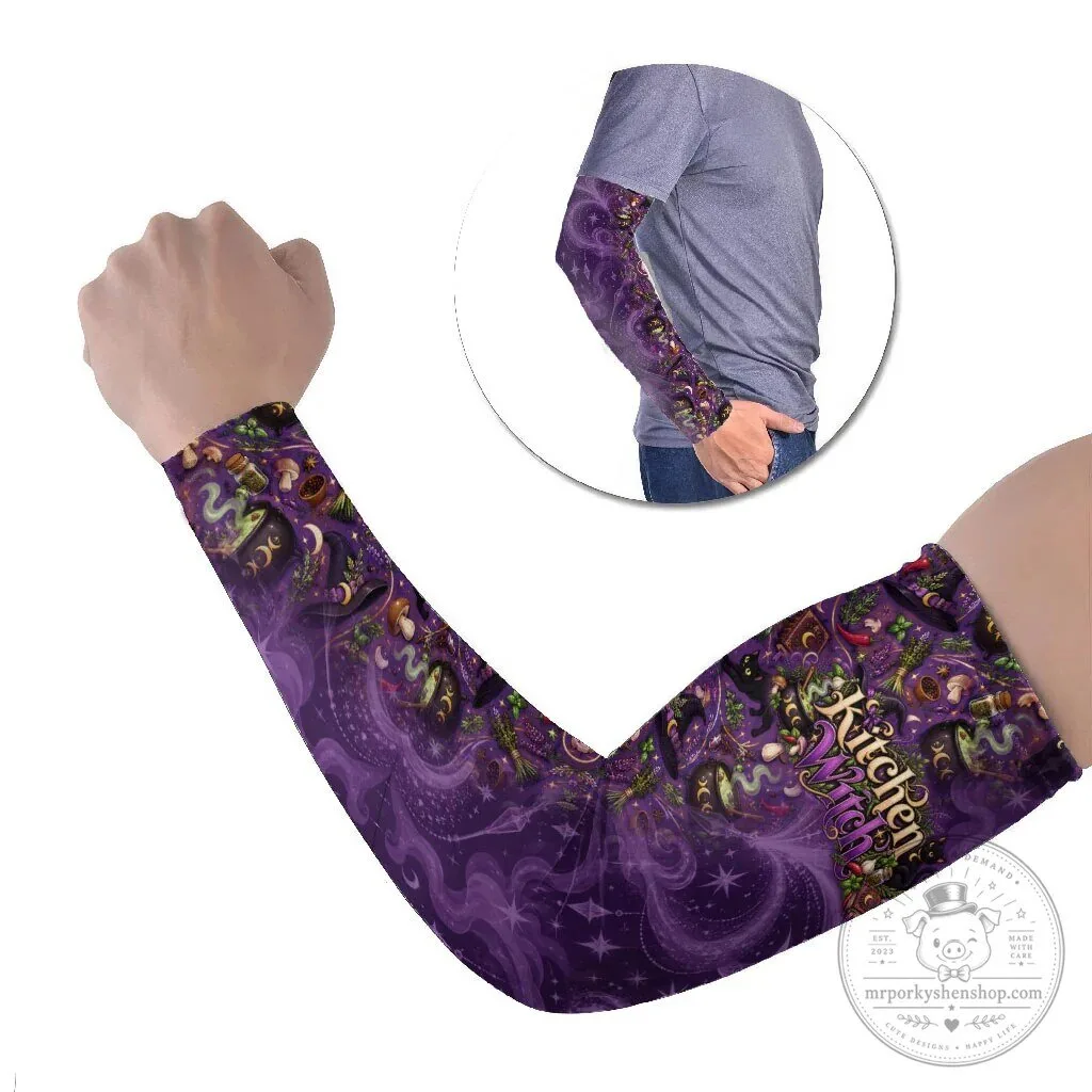 Kitchen Witch Mystical Magic Herb Cauldron Black Cat Sun Protection Arm Sleeves 6 Kitchen Witch Mystical Magic Herb Cauldron Black Cat Sun Protection Arm Sleeves