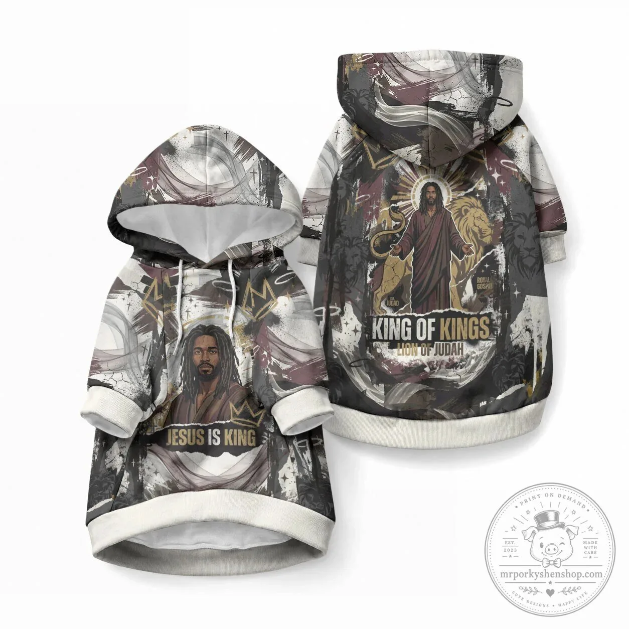 Jesus Christ King of Kings Lion of Judah Pet Hoodie 11 Jesus Christ King of Kings Lion of Judah Pet Hoodie