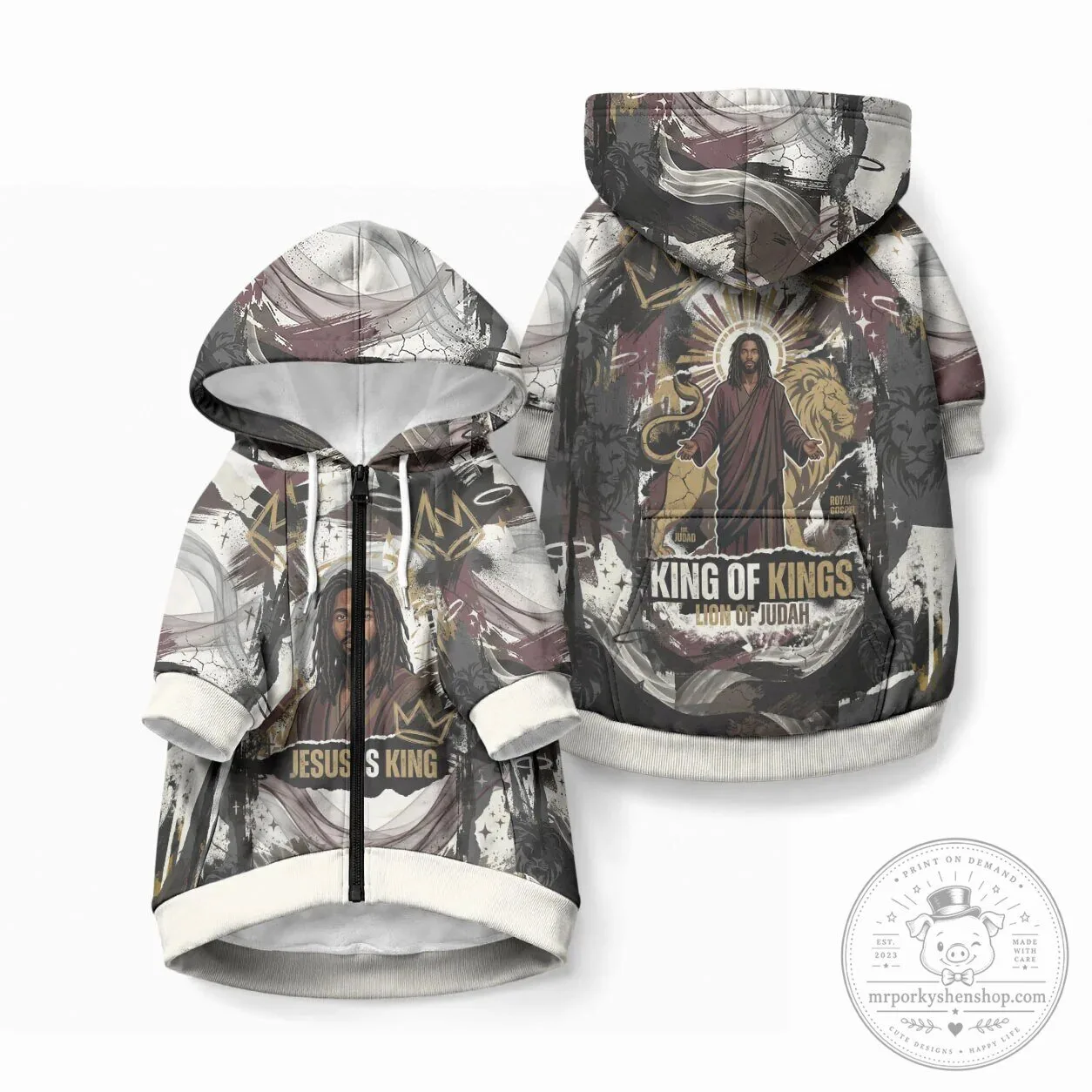 Jesus Christ King of Kings Lion of Judah Pet Hoodie 12 Jesus Christ King of Kings Lion of Judah Pet Hoodie