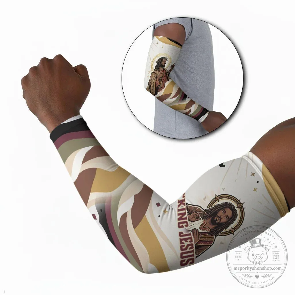 King Jesus African Black Christ Religious Christian Faith Holy Cross Dove Arm Sleeve