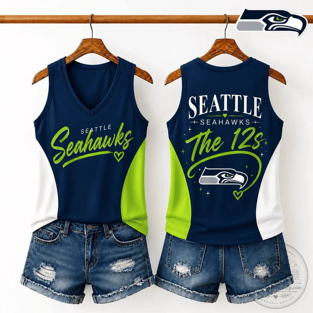 Seattle Seahawks Football Team Fan V-Neck Tank Top Seattle Seahawks Football Team Fan V-Neck Tank Top