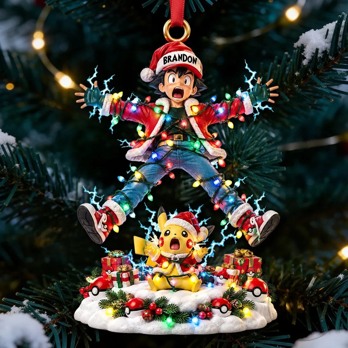 Pokemon Ash Ketchum Pikachu Christmas Tree Ornament 1 Pokemon Ash Ketchum Pikachu Christmas Tree Ornament