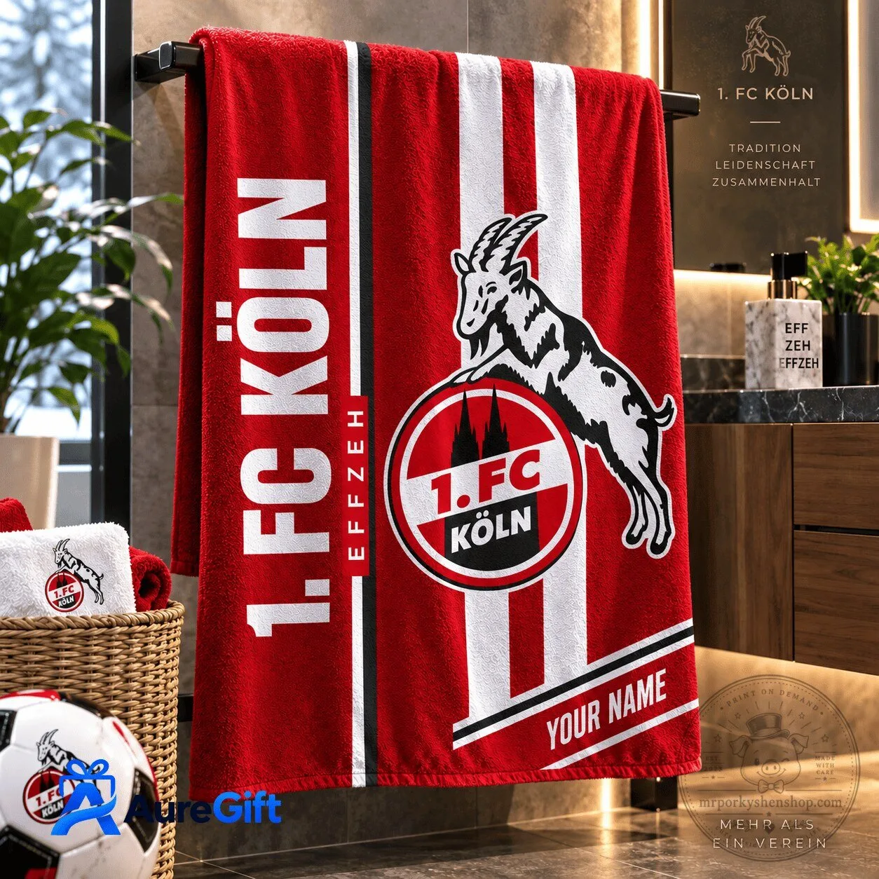 1. FC Köln Bundesliga Matchday Personalized Name Bath Towel