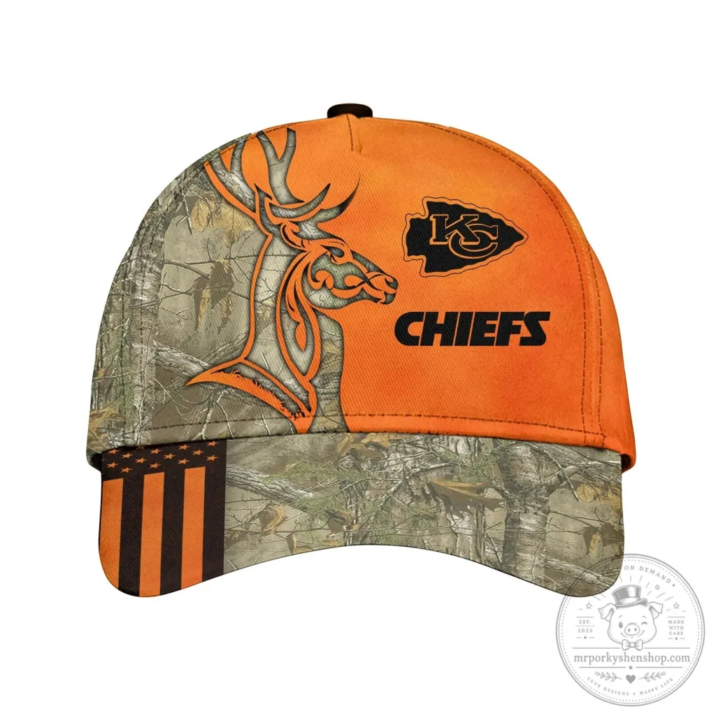 Kansas City Chiefs Deer Hunting Camouflage Pattern Baseball Cap Hat Kansas City Chiefs Deer Hunting Camouflage Pattern Baseball Cap Hat